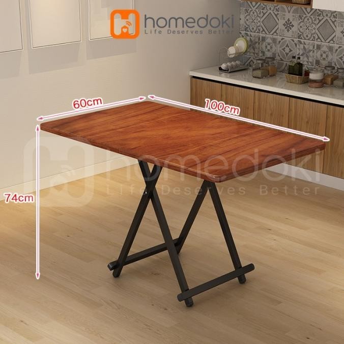 Meja Lipat Portable/ Meja Makan portable/ Meja Lipat Besi/ Meja Kayu