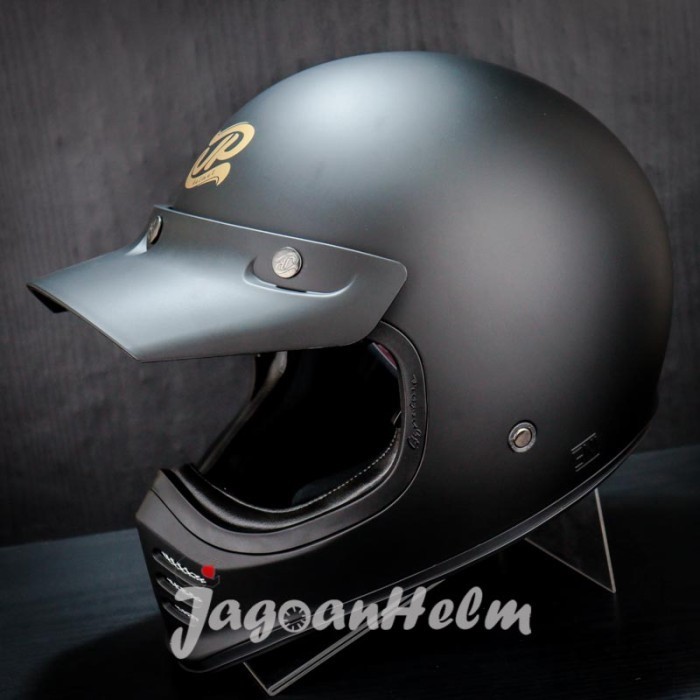 Jpx Helm Jp Signature Black Doff Gold Retro Classic Ddring