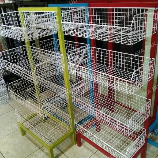 Rak ciki toko warung Chiki Snack serbaguna 4 susun murah