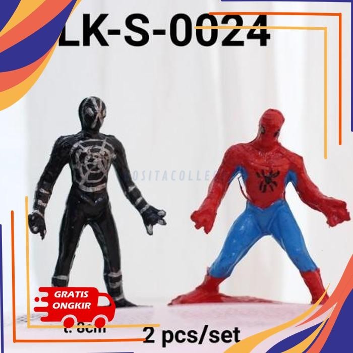 TOPPER MAINAN KARAKTER LOKAL SPIDERMAN BERDIRI BLACK     LK-S-0024 BEST PRODUCT