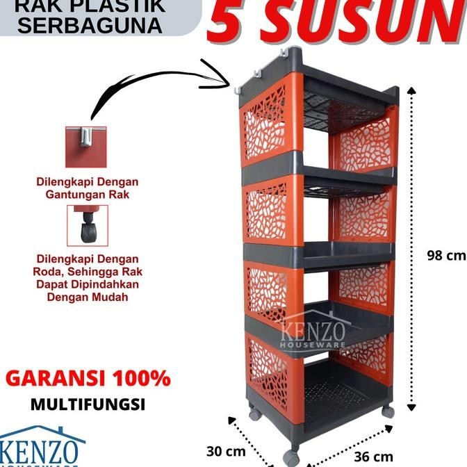 Rak Serbaguna 4 5 Susun Plastik Besar Rak Susun Plastik Roda Awet Kuat
