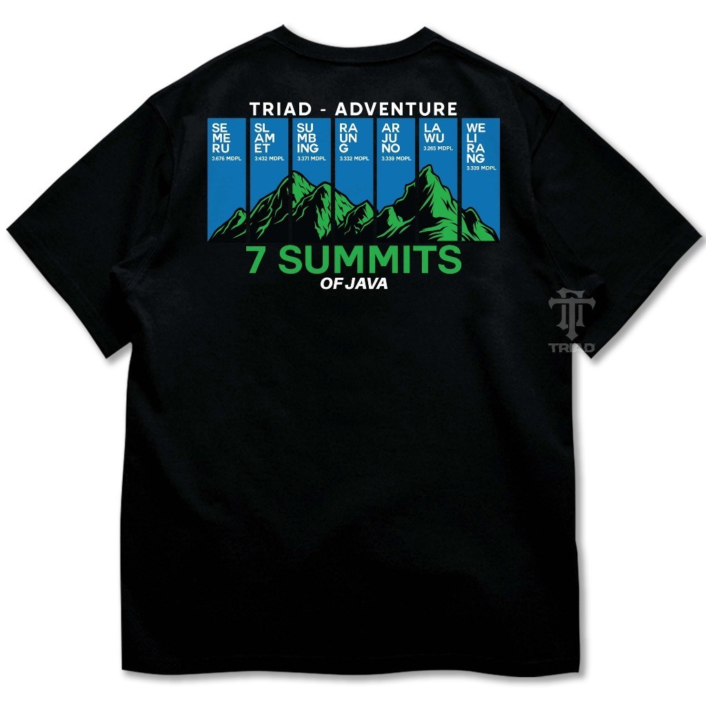 Kaos Pendaki Gunung SUMMIT OF JAVA ke 7 | Baju Distro Outdoor Hiking Tshirt Mountain Series - Triad 