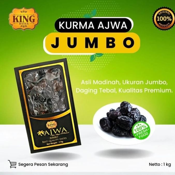 

Kurma Ajwa Mix Jumbo Aliyah Almadinah King Dates Best Quality 500Gram