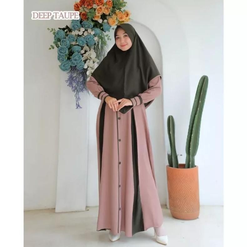 Gamis Syari Madina Set Hijab Wudhu Dan Busui Friendly Shopee