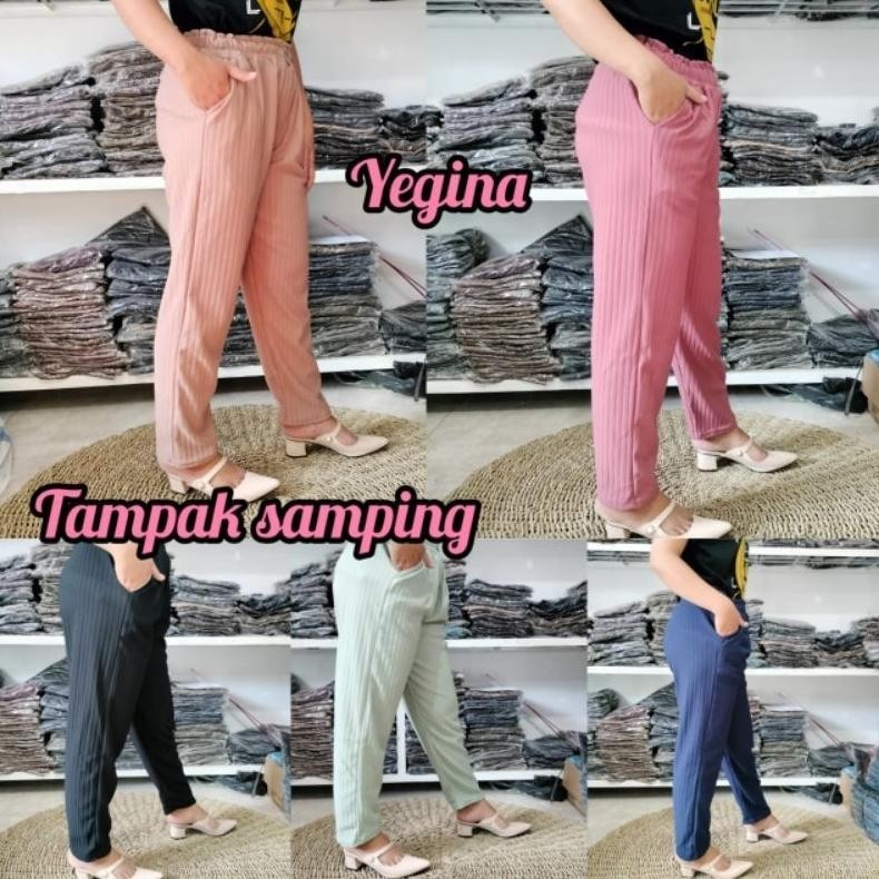 Luna Jumbo Knit Import / Baggypants Knit Import / Celana Panjang Wanita 3.3