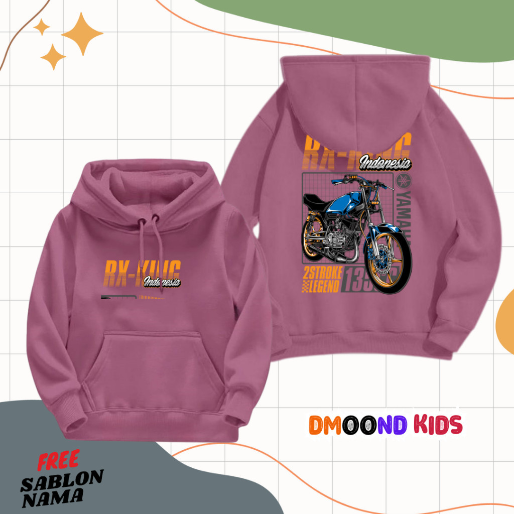 JAKET HOODIE ANAK MOTOR RX-KING 2STROKE LEGEND FLEECE SWEATER DMOOND