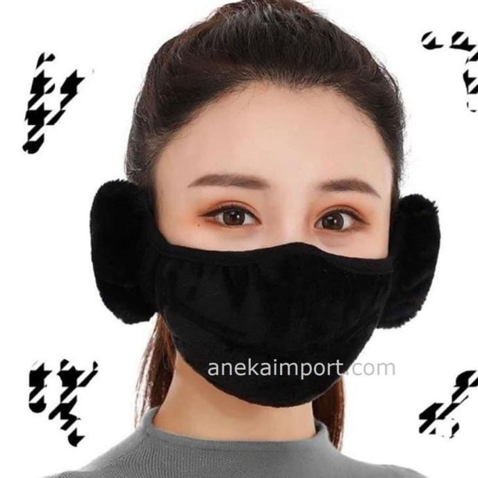 Masker Musim Dingin 2In1 Earmuff, Masker Winter Ear Muff Musim Dingin