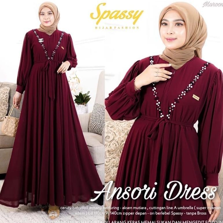 Ansori Dress Kondangan Crinke Airflow Premium Import Viral