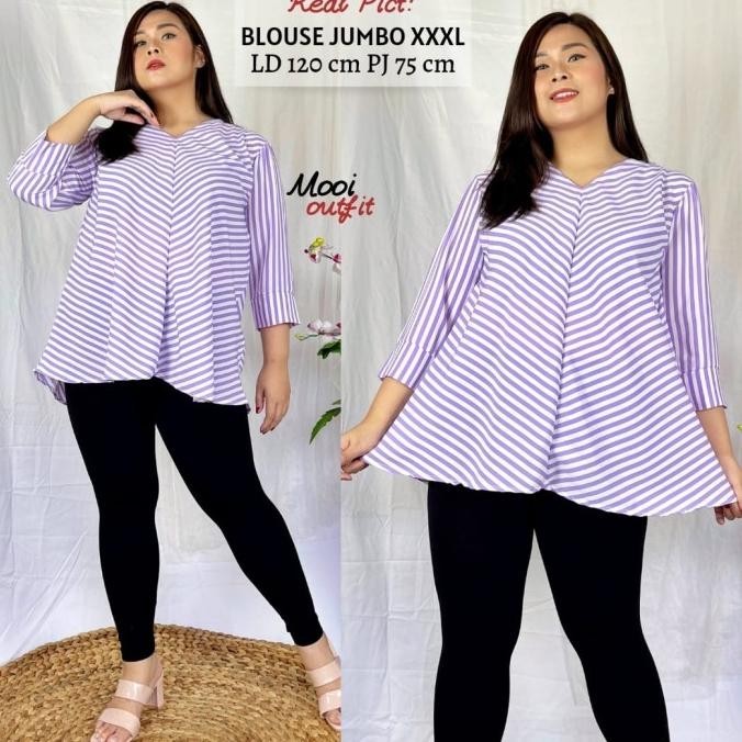 Blouse Jumbo Salur Ld 120- Blus Jumbo Wanita- Baju Jumbo Xxxl Ld 120