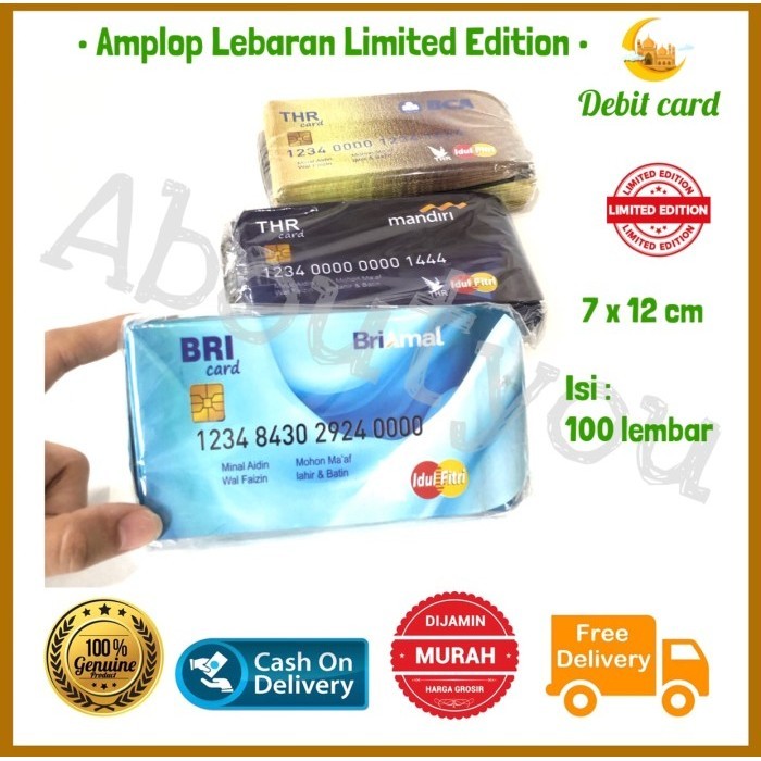 

Limited BARU 100 pcs Amplop LEBARAN motif ATM Angpao Idul FItri Unik Murah Baru!