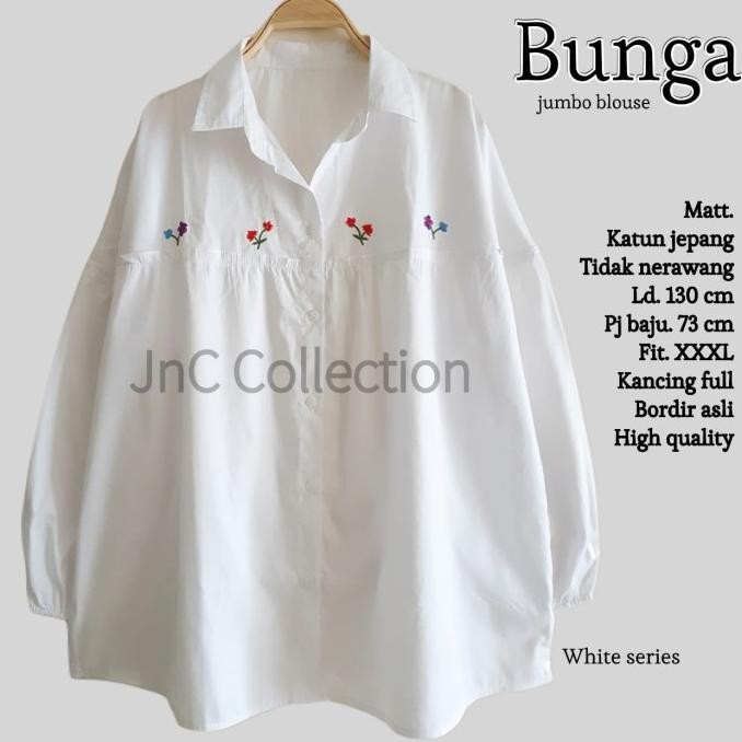 Blouse Atasan Jumbo Katun Wanita Ld 130 Cm - Bunga Jumbo