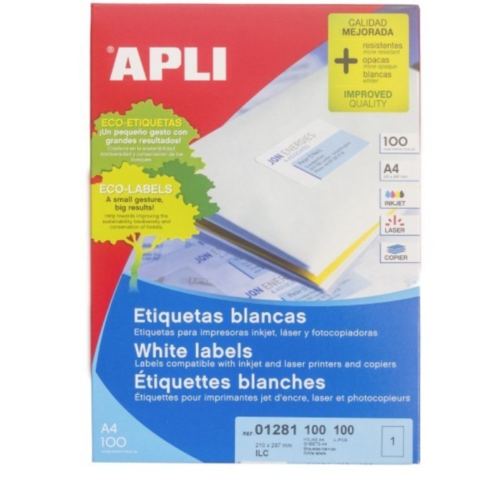 

Label APLI 01281 uk 210 x 297 mm Putih Sepak ( isi 100 lembar )