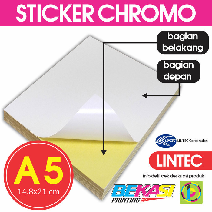 

Kertas Sticker Glossy Original by Lintec Japan A5 - High Quality