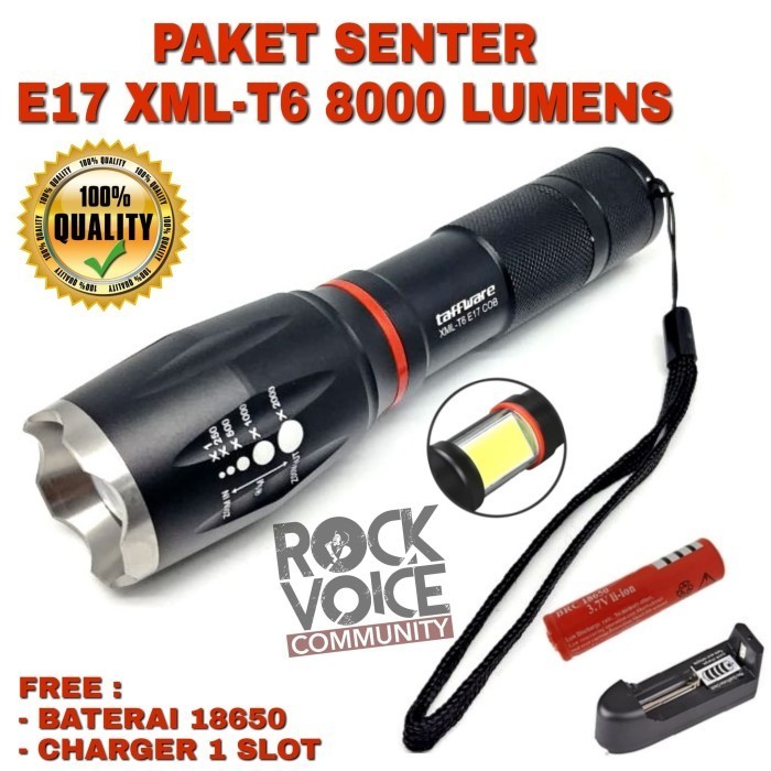 PAKET SENTER SWAT POLICE XML T6 8000 LUMENS COB