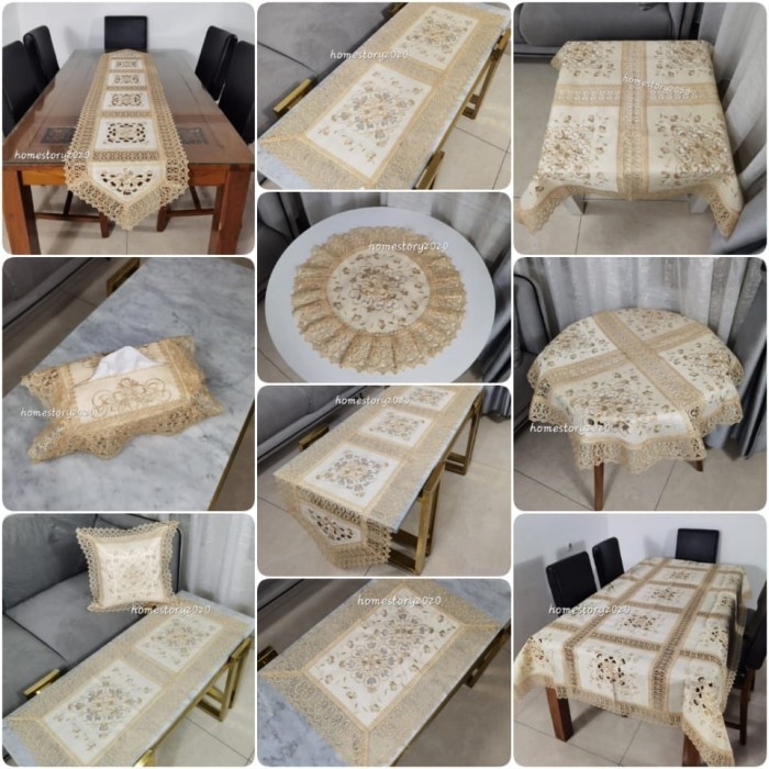 TAPLAK MEJA TAMU PANJANG PENDEK BULAT MEJA MAKAN SARUNG BANTAL KURSI