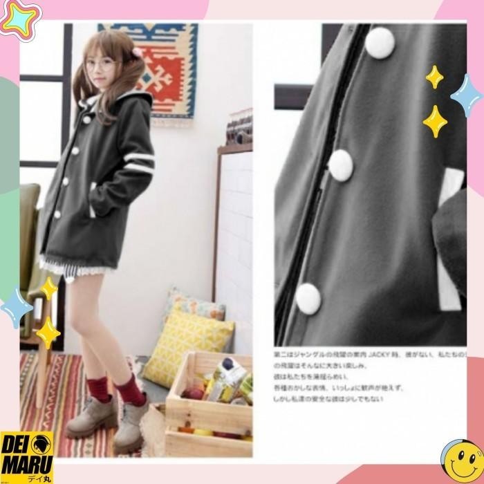 Jaket Seifuku Sailor Stripe Black Jacket Harajuku Kawai Jacket