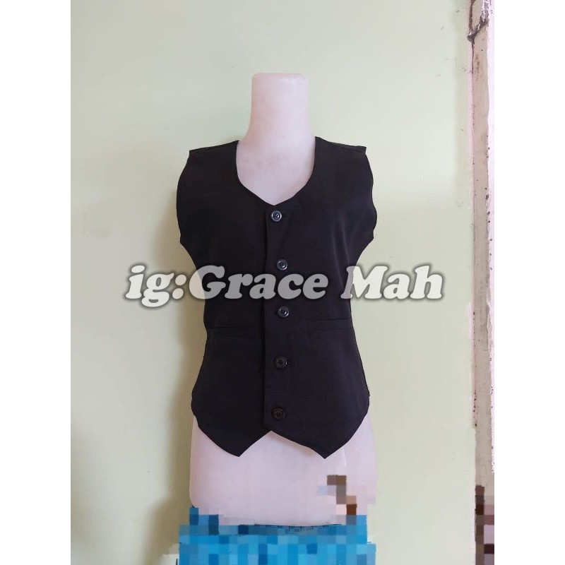 Rompi Vest Jas Wanita Formal Hitam Slimfit Kerja Kantor Premium High Quality Rompi Wanita Formal Rom