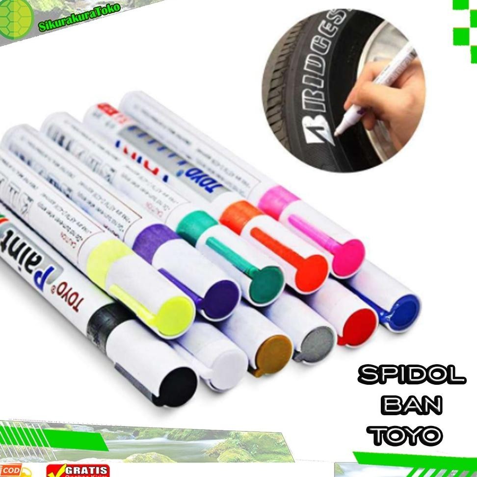 

(SKR) Grosir Spidol Ban Toyo Paint Marker Original Import Warna Warni : Silver Merah Putih Kuning Gold Biru Hitam