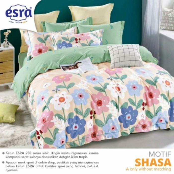 Sprei 160x200x30 Motif Bunga sasha Esra Katun Lokal