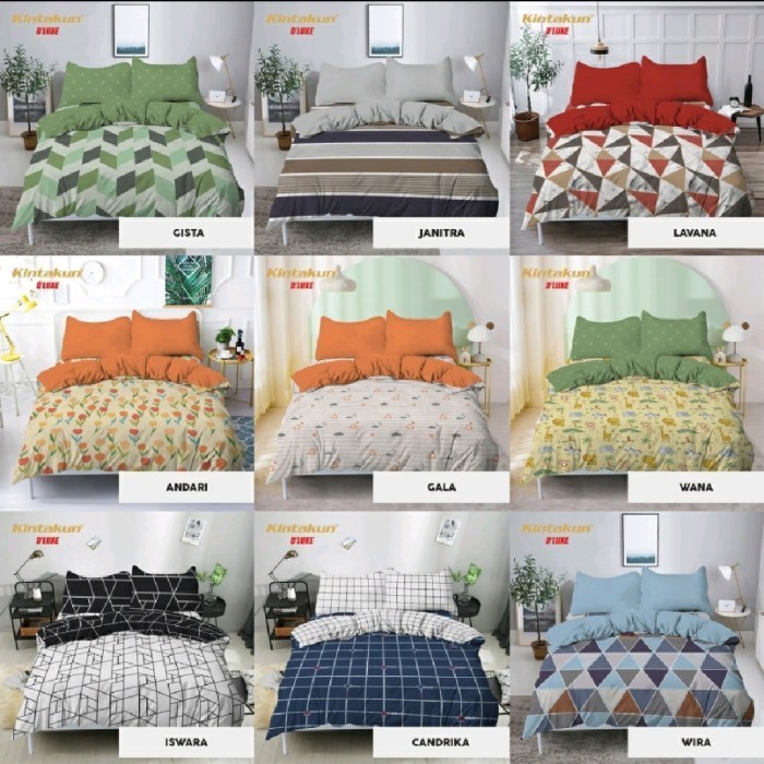 Bed Cover set kintakun King 180x200 Tinggi 30/bedcover set 160x200