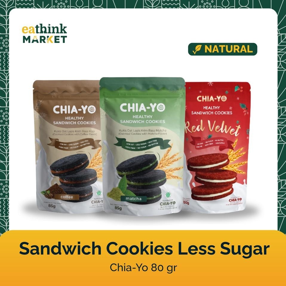 

{cookies} Camilan Sehat Sandwich Cookies Less Sugar - Chia-Yo 85 gr TERLARIS