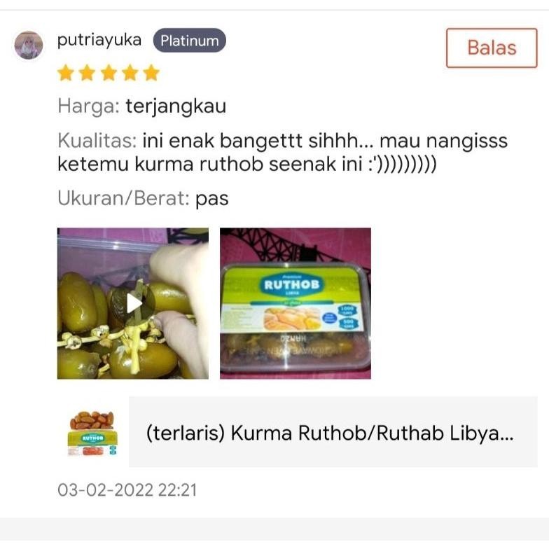 

POJ (terlaris) Kurma Ruthob/Ruthab Libya 1kg (EL HUDA) Harga Grosir - Manis BEST QUALITY PREMIUM PROMIL TERLARIS