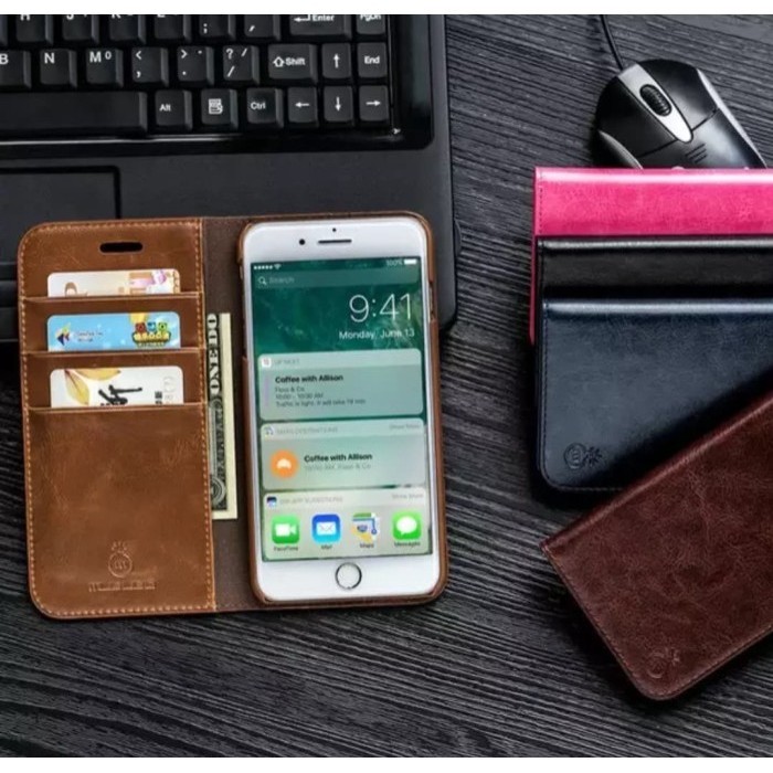 Leather Case Flip Cover Wallet Casing Kulit Iphone 10 Xs max / Xr