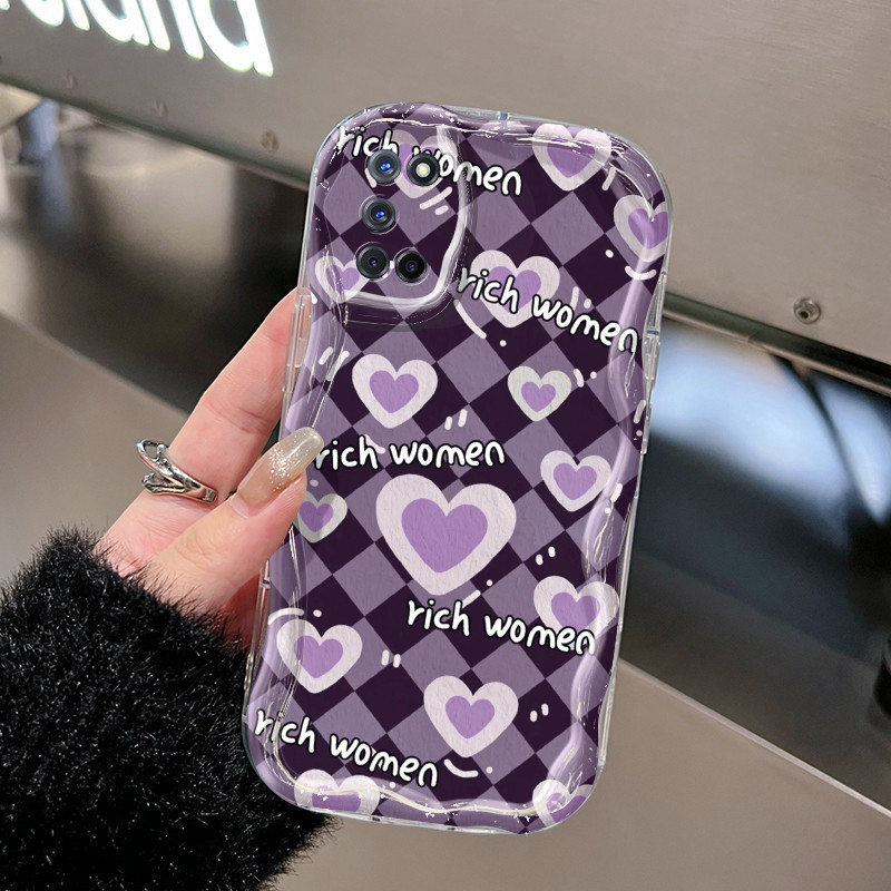 Casing Hp OPPO A52 A72 A92 Case pola cinta Hp unik dan kreatif Casing ponsel Kesing kover pelindung 