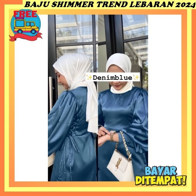 0 Aurelia Dress | Dress Silk Kondangan | Gamis Satin Kekinian | Dress Lengan Balon | Dress Satin Pes