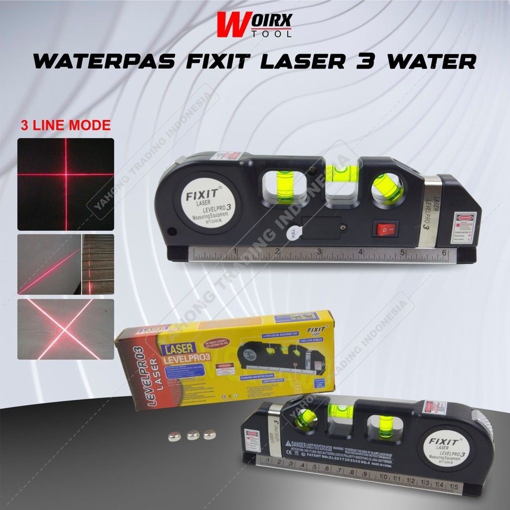 WATERPASS FIXIT LEVEL PRO 3 WATER PASS METERAN LASER UP TO 250 CM
