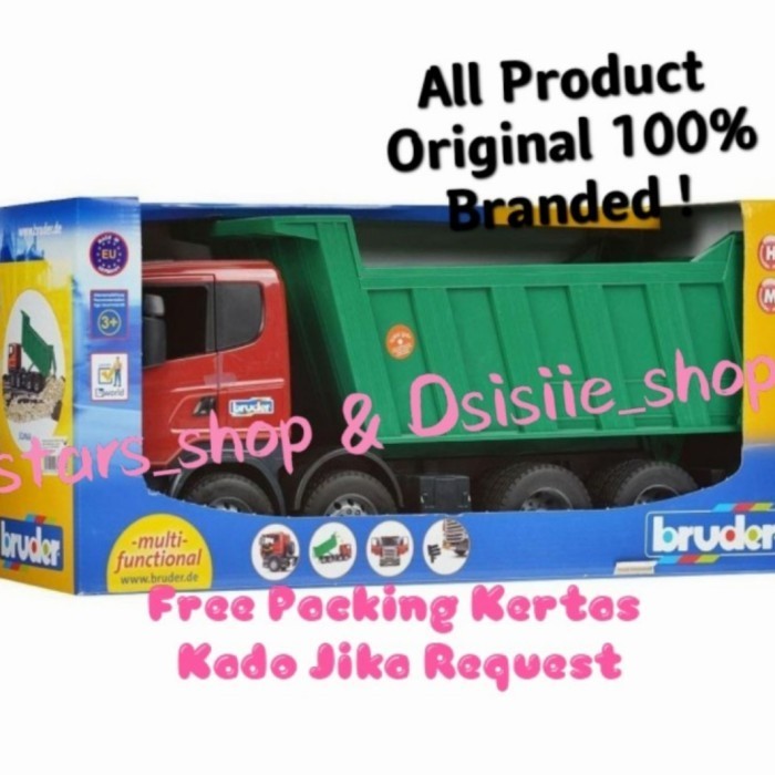 BRUDER 3550 Scania R-Series Tipper Truck Ori - Mobil Truck Bak