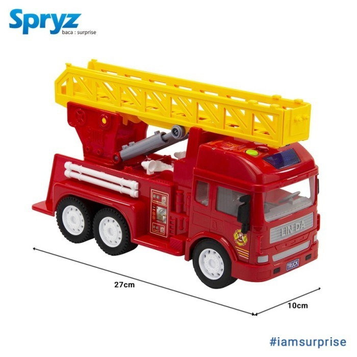 Citysquad Truk Pemadam 1:16 Mainan Truk Pemadam Kean Friction Toy