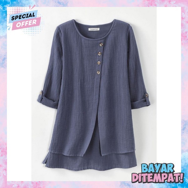 Tunik Wanita Terbaru 2024 Atasan Tunk Modern Korean Style Pakaian Cewek Atasan Modis Baju Tunik Impo
