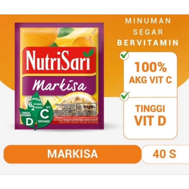

NUTRISARI MARKISA 40 SASHET MINUMAN BUAH VITAMIN C & D ORIGINAL 100%