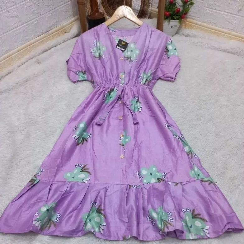 New Arrival Daster Dress Kerut Dada Serut Tali Depan / Dress Bunga / Dasterr Andin Virall Stock Terb