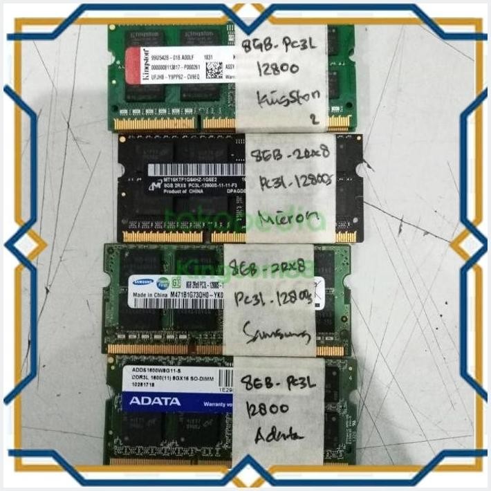 [kgc] ram sodim/laptop 8gb 2rx8 pc3l 12800s merk campur