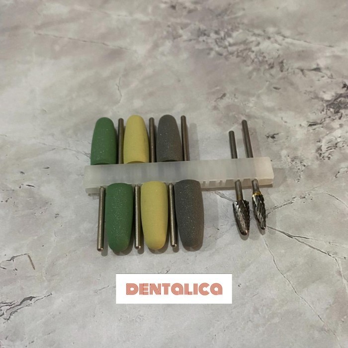 DENTAL BUR POLES AKRILIK SET / BUR POLES GIGI TIRUAN ACRYLIC/ RUBBER