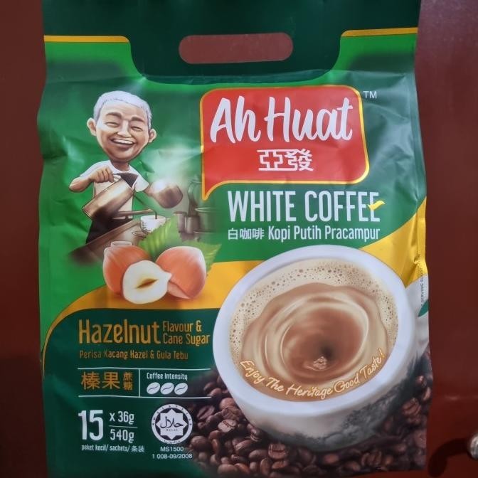 

ah huat white coffee hazelnut&cane sugar ahhuat kacang hazel gula tebu SS99