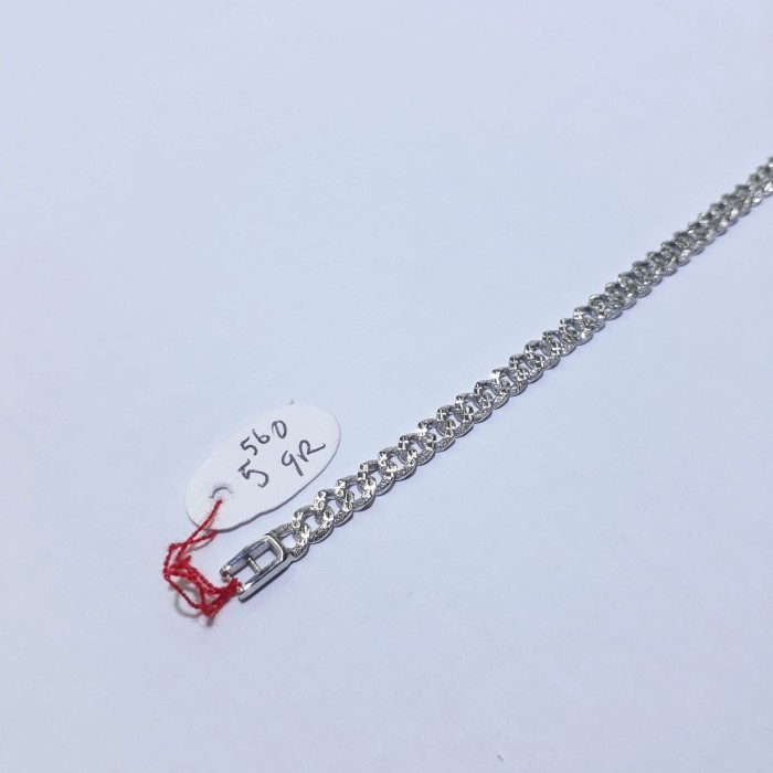 GELANG RANTAI ANAK EMAS PUTIH 75% BERAT 5.56 GRAM PANJANG 13.5CM