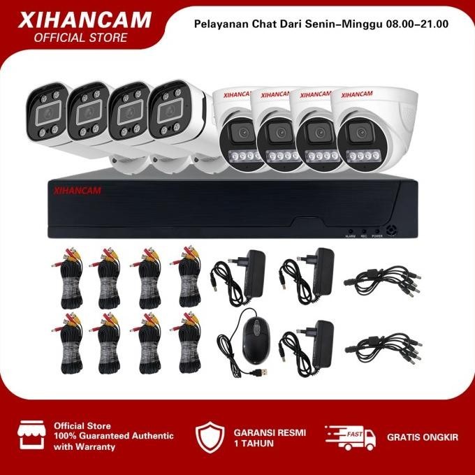 Xihancam Paket Lengkap Cctv Dvr 8Ch 8 Kamera Xvr 8 Channel Ip Camera Kualitas Premium