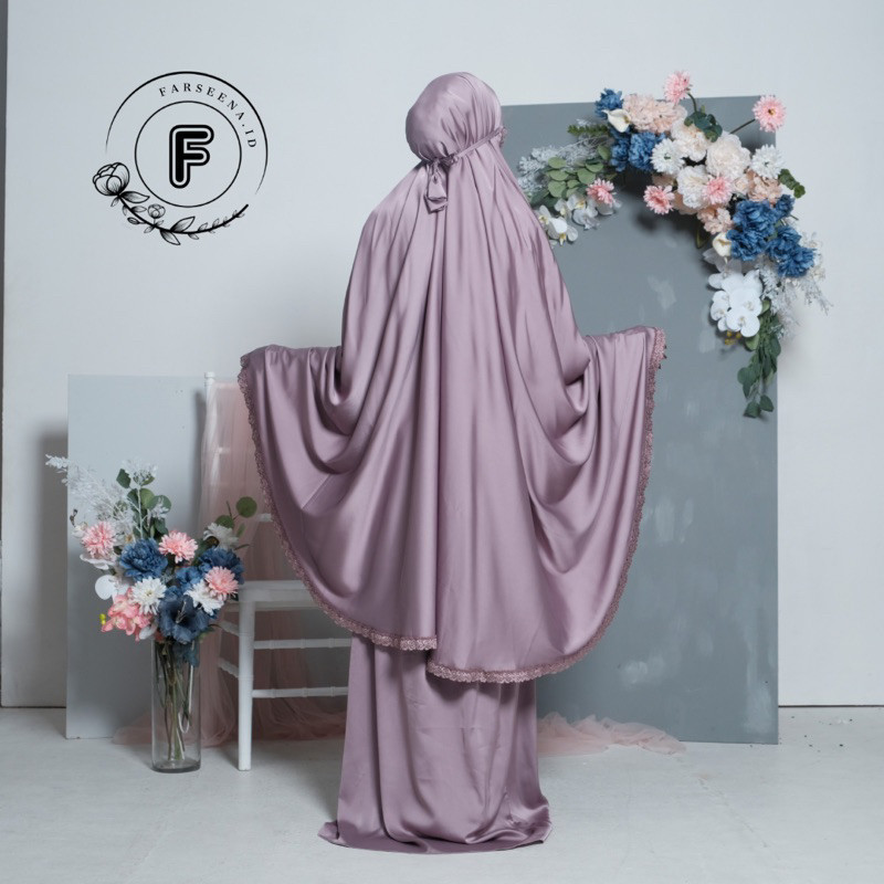 PREMIUM Mukena 2in1 Farseena Silk Renda Premium murah + Sajadah (tas) + Hampers Box seserahan by