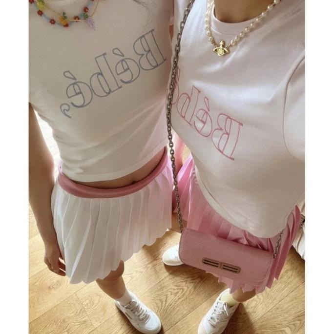 Noirnine - Lettering Bebe Crop T-Shirts