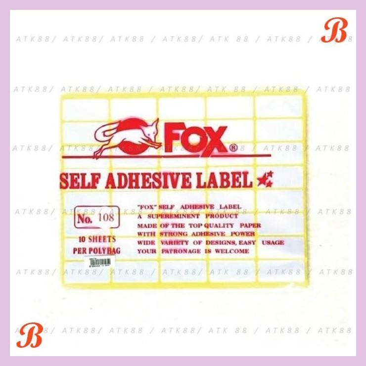 

| PGT | KERTAS / LABEL STIKER FOX NO. 108 UK. 19 X 38 MM (PERSEGI PANJANG)