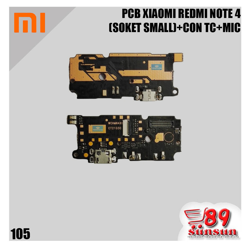 PCB XIAOMI REDMI NOTE 4 +CON TC+MIC