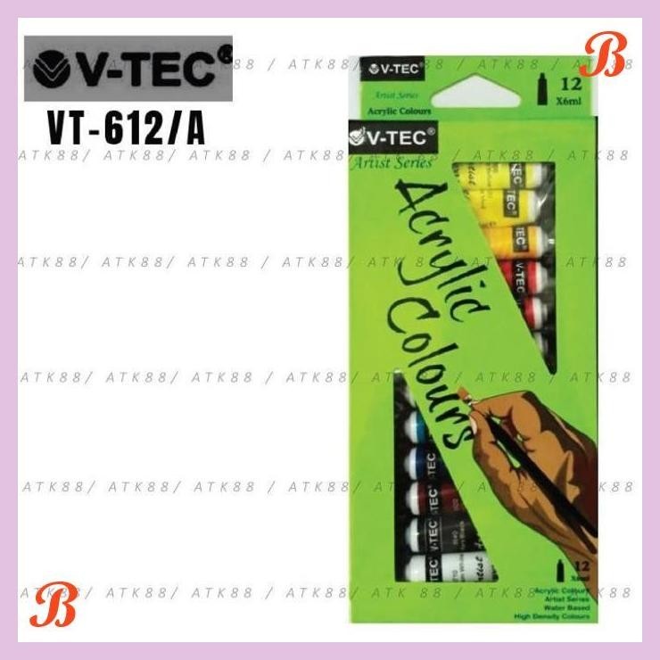 

| PGT | V-TEC ACRYLIC SET 12 WARNA 12 ML TUBE CAT AKRILIK ACRYLIC VTEC