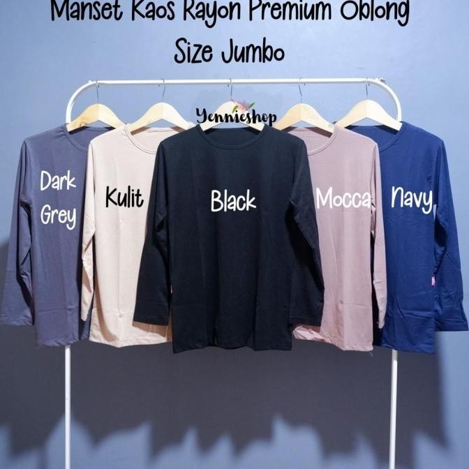 Manset Kaos Oblong Bahan Rayon Premium Mndate