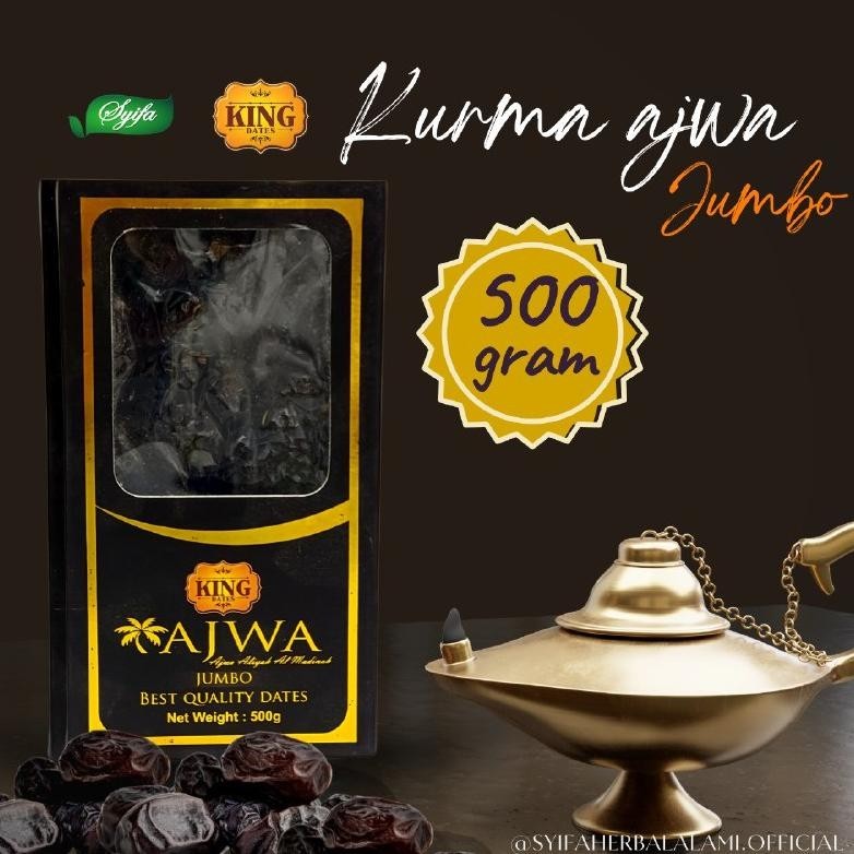 

Tersedia Promo!! King Dates Kurma Ajwa Asli Premium Jumbo 500Gr Original