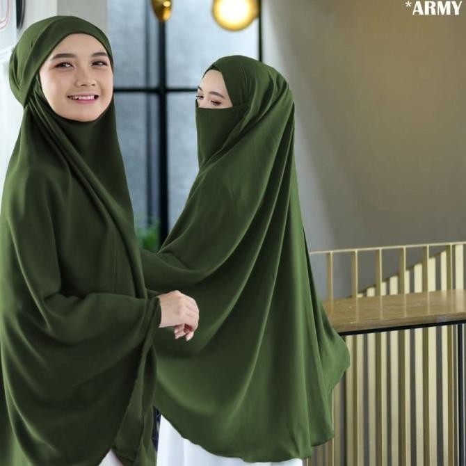 Jilbab Khimar Jumbo Kerudung Syari Putih Dan Cadar Madinah