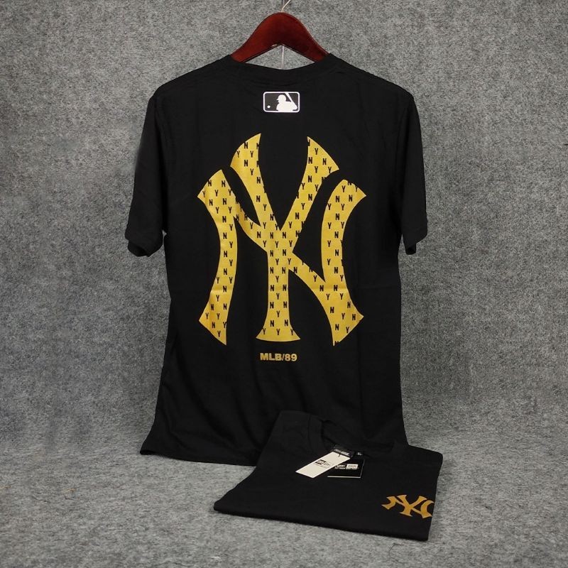 Baju Kaos pria distro premium branded n&y gold full tag label