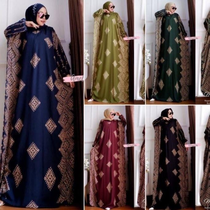 Gamis Kaftan Wanita Jumbo Dress Premium Bahan Katun Rayon